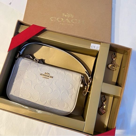 LAST 1 ❤️ NWT Coach Boxed Nolita 15 Embossed Signature Leather Chalk CF549 Gift - Picture 13 of 14
